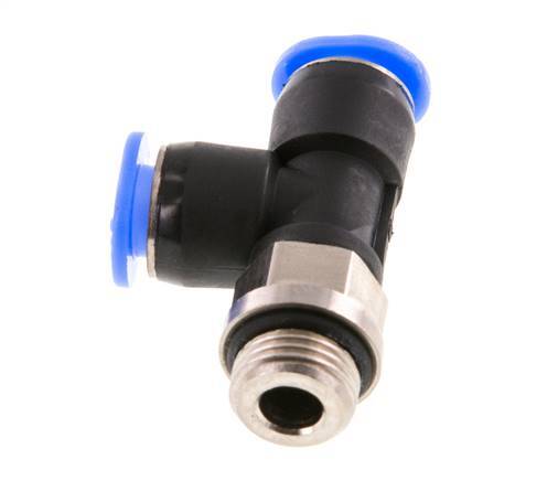 4mm x R1/8'' Rechtwinkliges T-Stück Steckverschraubung mit Außengewinde Messing/PBT NBR Drehbares Kompaktdesign [2 Stück]