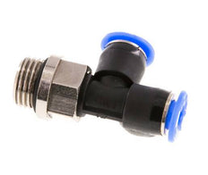 4mm x G1/8'' Rechtwinkliges T-Stück Steckverschraubung mit Außengewinde Messing/PBT NBR Drehbares Kompaktdesign [2 Stück]