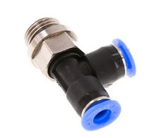 4mm x G1/8'' Rechtwinkliges T-Stück Steckverschraubung mit Außengewinde Messing/PBT NBR Drehbares Kompaktdesign [2 Stück]