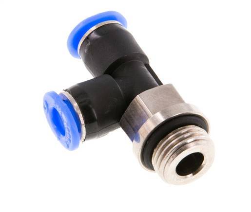 4mm x G1/8'' Rechtwinkliges T-Stück Steckverschraubung mit Außengewinde Messing/PBT NBR Drehbares Kompaktdesign [2 Stück]