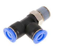 6mm x R1/8'' Rechtwinkliges T-Stück Steckverschraubung mit Außengewinde Messing/PBT NBR Drehbares Kompaktdesign [2 Stück]