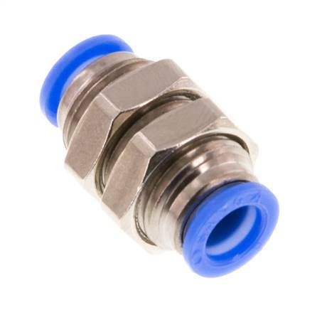 6mm Steckverschraubung Messing/PBT NBR Bulkhead Kompaktes Design [2 Stück]