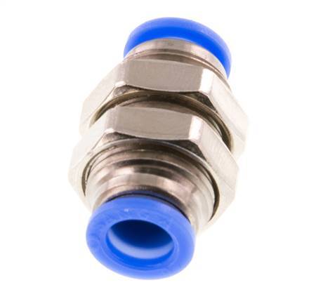 6mm Steckverschraubung Messing/PBT NBR Bulkhead Kompaktes Design [2 Stück]