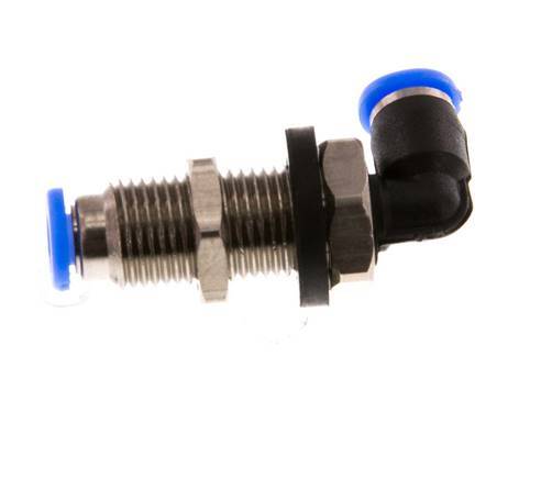 3mm 90Grad-Winkel-Steckverschraubung Stahl/PBT NBR Bulkhead Kompaktes Design [2 Stück]