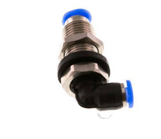 3mm 90deg Elbow Push-in Fitting Steel/PBT NBR Bulkhead Compact Design [2 Pieces]