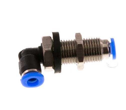 3mm 90Grad-Winkel-Steckverschraubung Stahl/PBT NBR Bulkhead Kompaktes Design [2 Stück]