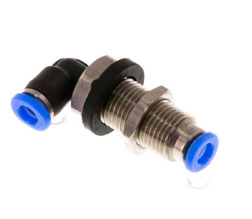 3mm 90Grad-Winkel-Steckverschraubung Stahl/PBT NBR Bulkhead Kompaktes Design [2 Stück]