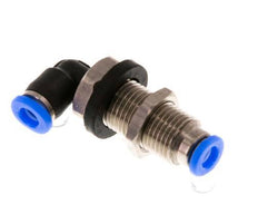 3mm 90Grad-Winkel-Steckverschraubung Stahl/PBT NBR Bulkhead Kompaktes Design [2 Stück]