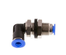 4mm 90deg Elbow Push-in Fitting Brass/PBT NBR Bulkhead Compact Design [2 Pieces]