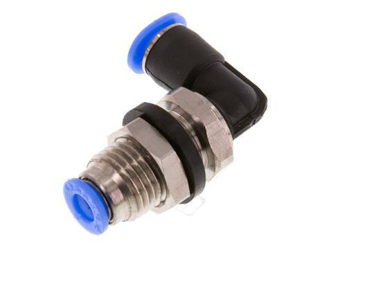 4mm 90Grad Winkel Steckverschraubung Messing/PBT NBR Schottverschraubung Kompaktes Design [2 Stück]