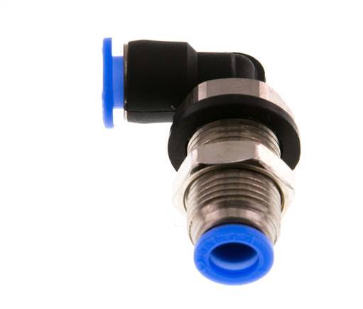 6mm 90Grad Winkel Steckverschraubung Messing/PBT NBR Schottverschraubung Kompaktes Design [2 Stück]