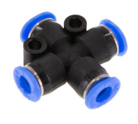 4mm Kreuzsteckverschraubung PA 66 NBR Kompaktbauweise [2 Stück]
