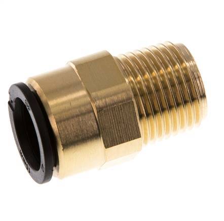 15mm x R1/2'' Steckverschraubung mit Außengewinde Messing/POM NBR