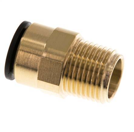 15mm x R1/2'' Steckverschraubung mit Außengewinde Messing/POM NBR