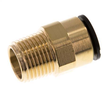 15mm x R1/2'' Steckverschraubung mit Außengewinde Messing/POM NBR