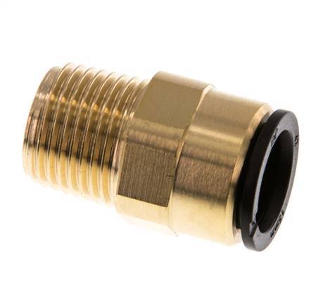 15mm x R1/2'' Steckverschraubung mit Außengewinde Messing/POM NBR