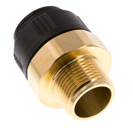 28mm x R1'' Steckverschraubung mit Außengewinde Messing/POM NBR