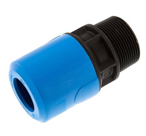 32mm x R1 1/2'' Steckverschraubung mit Außengewinde PA/POM NBR
