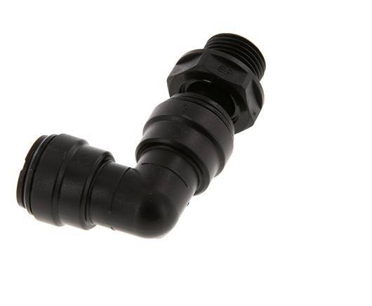 15mm x G1/2'' 90deg Winkel Steckverschraubung mit Außengewinde Messing NBR drehbar