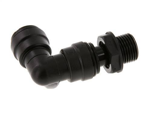 15mm x G1/2'' 90deg Winkel Steckverschraubung mit Außengewinde Messing NBR drehbar