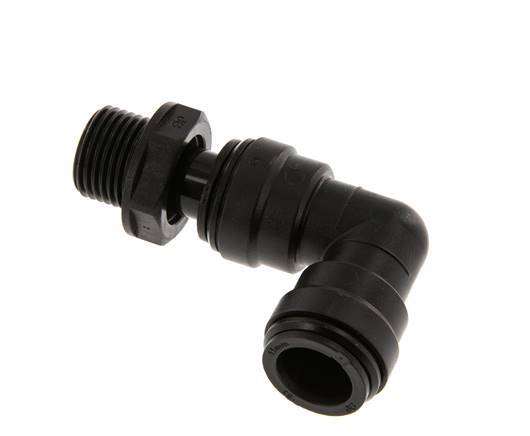 15mm x G1/2'' 90deg Winkel Steckverschraubung mit Außengewinde Messing NBR drehbar