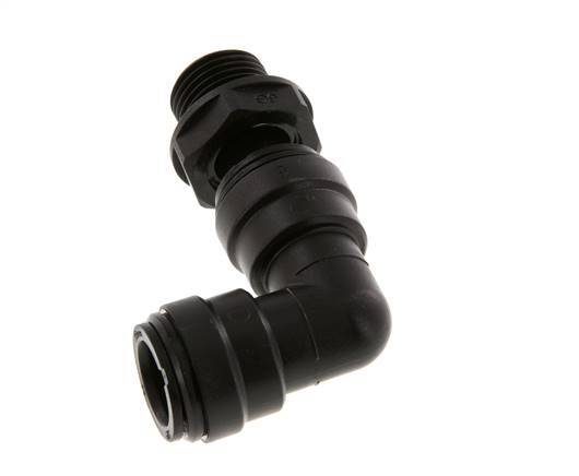 15mm x G1/2'' 90deg Winkel Steckverschraubung mit Außengewinde Messing NBR drehbar