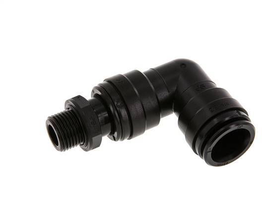 22mm x G1/2'' 90deg Winkel Steckverschraubung mit Außengewinde Messing NBR Drehbar