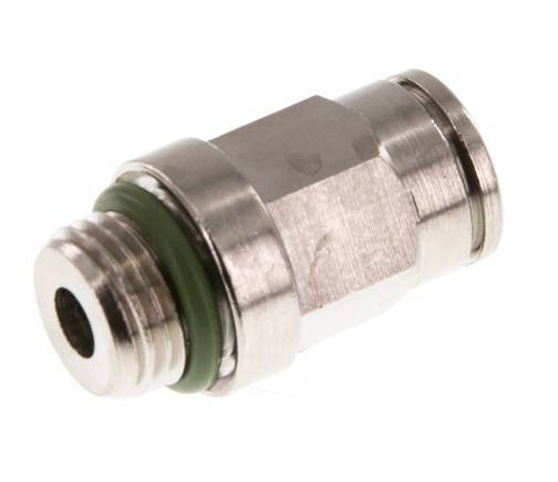 6mm x M 10 x 1 Push-in Fitting with Male Threads Brass FKM [2 Pieces]