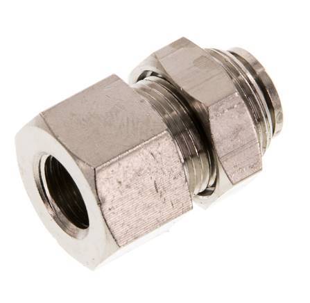 6mm x G1/8'' Steckverschraubung mit Innengewinde Messing NBR Bulkhead [2 Stück]