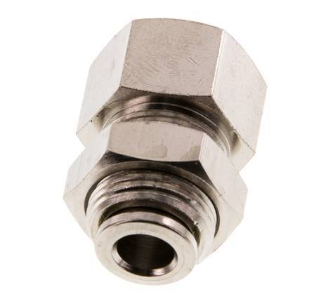 6mm x G1/8'' Push-in Fitting with Female Threads Brass NBR Bulkhead [2 Pieces]