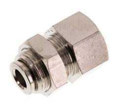 6mm x G1/8'' Push-in Fitting with Female Threads Brass NBR Bulkhead [2 Pieces]