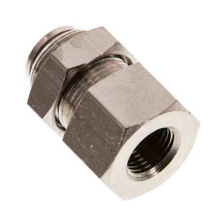 6mm x G1/8'' Steckverschraubung mit Innengewinde Messing NBR Bulkhead [2 Stück]