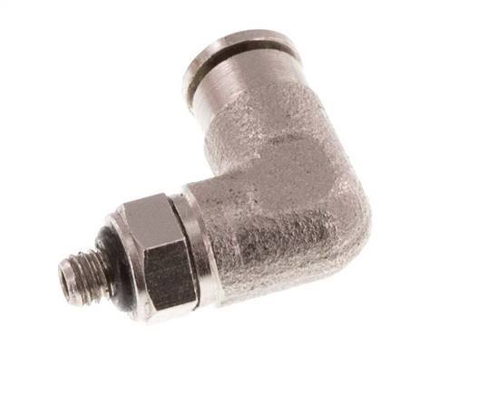 3mm x M 3 90deg Elbow Push-in Fitting with Male Threads Brass NBR Rotatable