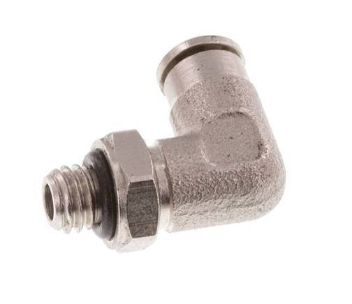 3mm x M 5 90deg Elbow Push-in Fitting with Male Threads Brass NBR Rotatable