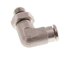 3mm x M 5 90deg Elbow Push-in Fitting with Male Threads Brass NBR Rotatable