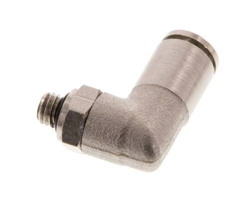 4mm x M 5 90Grad Winkelsteckverschraubung mit Außengewinde Messing NBR drehbar [2 Stück]