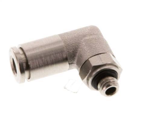 4mm x M 5 90Grad Winkelsteckverschraubung mit Außengewinde Messing NBR drehbar [2 Stück]