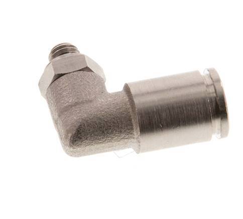 6mm x M 5 90Grad Winkelsteckverschraubung mit Außengewinde Messing NBR drehbar [2 Stück]