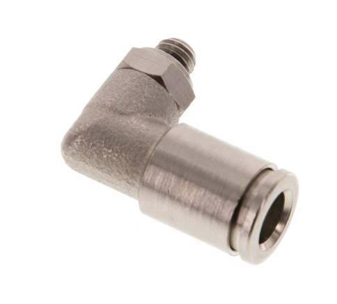 6mm x M 5 90Grad Winkelsteckverschraubung mit Außengewinde Messing NBR drehbar [2 Stück]