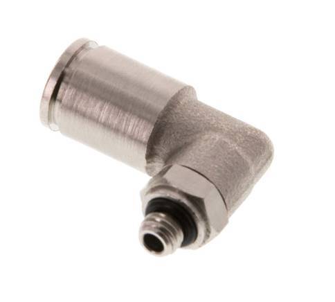 6mm x M 5 90Grad Winkelsteckverschraubung mit Außengewinde Messing NBR drehbar [2 Stück]