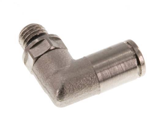 4mm x M 7 90Grad Winkelsteckverschraubung mit Außengewinde Messing NBR drehbar [2 Stück]