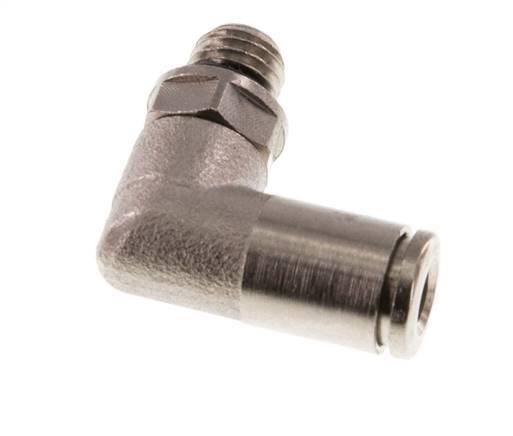 4mm x M 7 90deg Elbow Push-in Fitting with Male Threads Brass NBR Rotatable [2 Pieces]