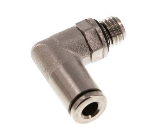 4mm x M 7 90deg Elbow Push-in Fitting with Male Threads Brass NBR Rotatable [2 Pieces]