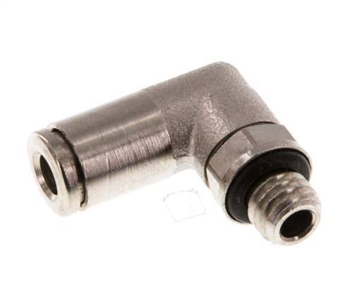 4mm x M 7 90Grad Winkelsteckverschraubung mit Außengewinde Messing NBR drehbar [2 Stück]