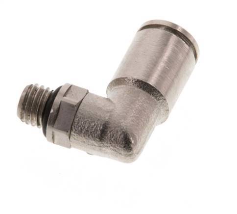 6mm x M 7 90Grad Winkelsteckverschraubung mit Außengewinde Messing NBR drehbar [2 Stück]