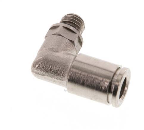 6mm x M 7 90Grad Winkelsteckverschraubung mit Außengewinde Messing NBR drehbar [2 Stück]