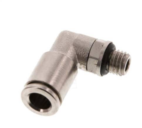 6mm x M 7 90Grad Winkelsteckverschraubung mit Außengewinde Messing NBR drehbar [2 Stück]