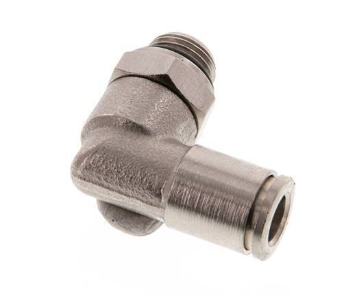 6mm x G1/8'' 90deg Winkel Steckverschraubung mit Außengewinde Messing NBR drehbar [2 Stück]