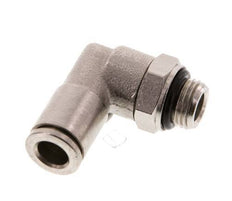 6mm x G1/8'' 90deg Elbow Push-in Fitting with Male Threads Brass NBR Rotatable [2 Pieces]