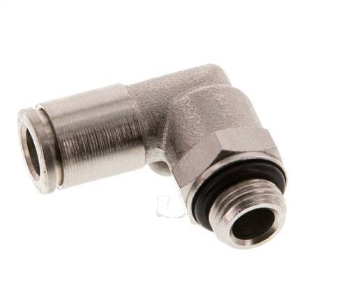 6mm x G1/8'' 90deg Elbow Push-in Fitting with Male Threads Brass NBR Rotatable [2 Pieces]